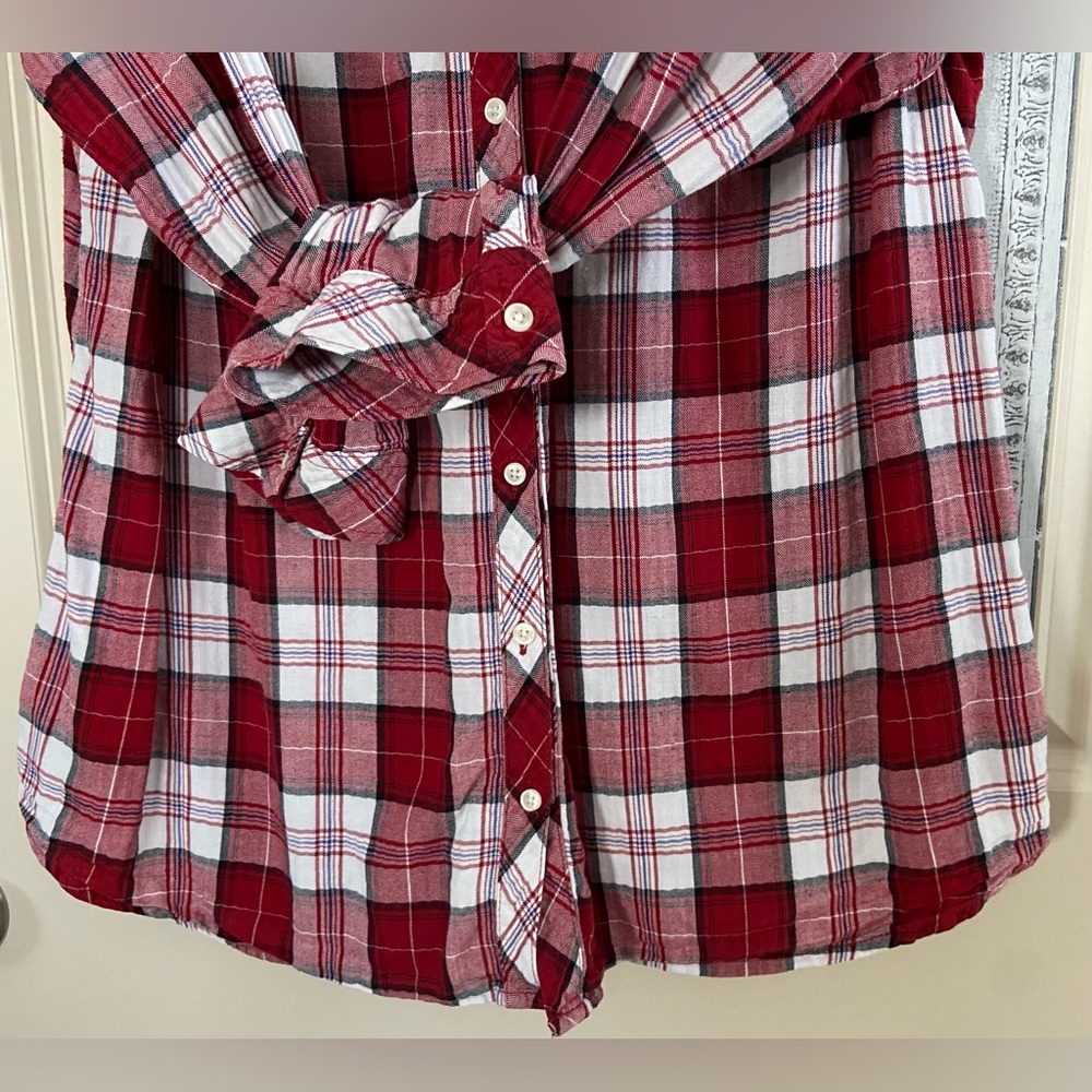 Gently Worn Croft&Barrow Sz-XXL Red Plaid Button-Up Flannel Wintertime Warm Top🎄 - Picture 11 of 16